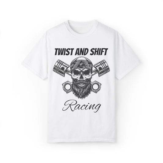 Twist and Shift Racing: Skull and Cross Pistons T-shirt